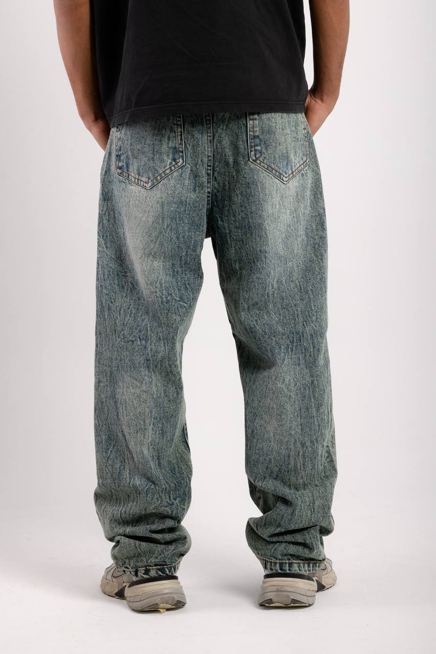 Scratched Gray Denim