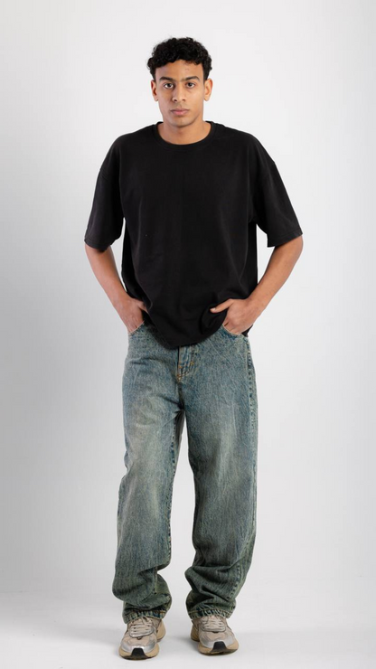 Scratched Gray Denim