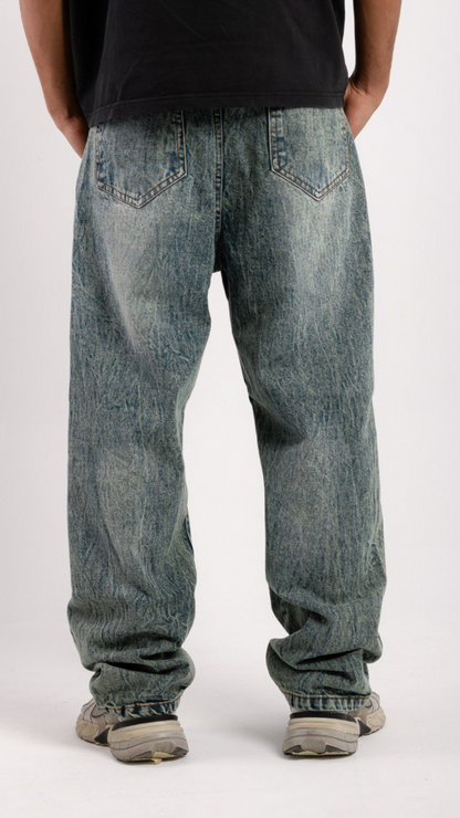 Scratched Gray Denim