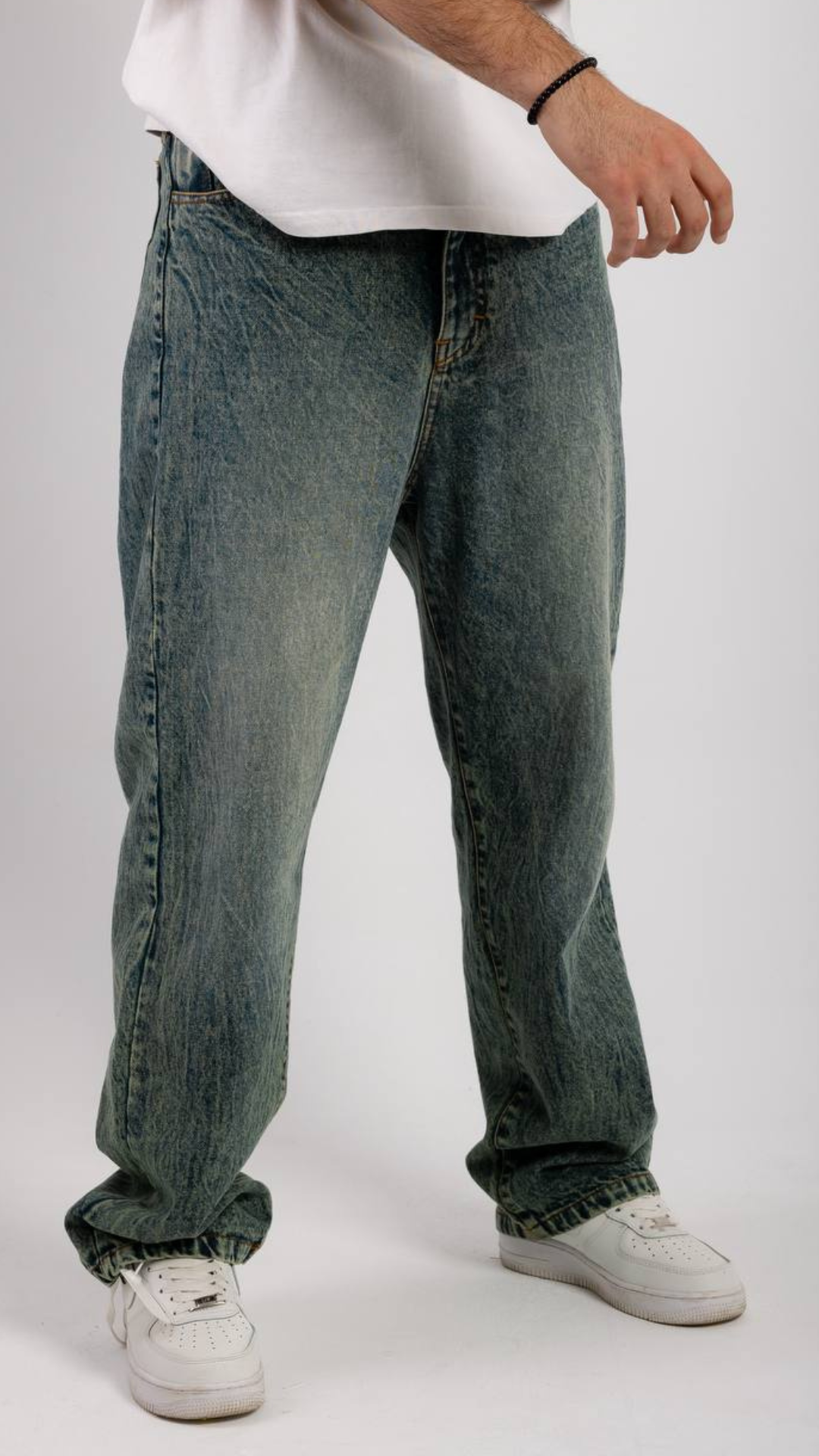 Scratched Gray Denim