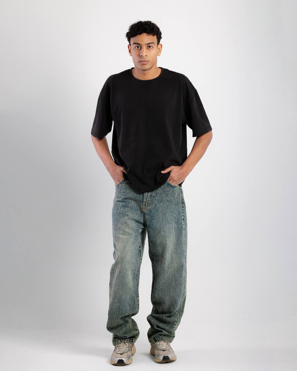 Scratched Gray Denim