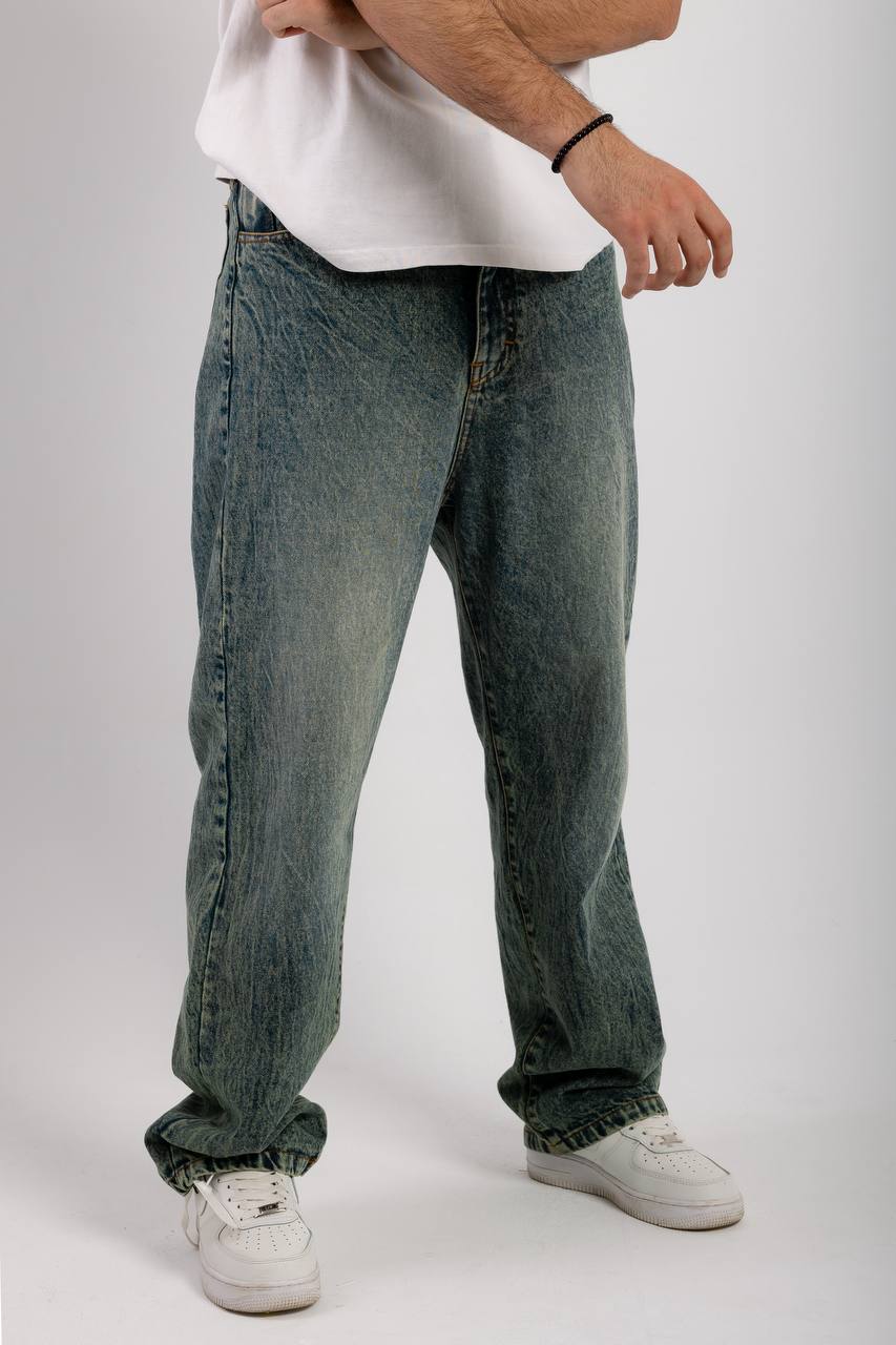 Scratched Gray Denim