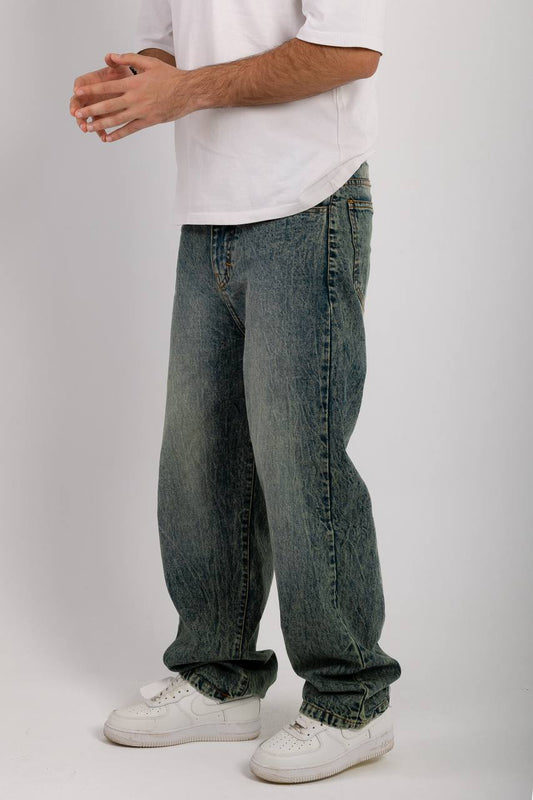 Scratched Gray Denim